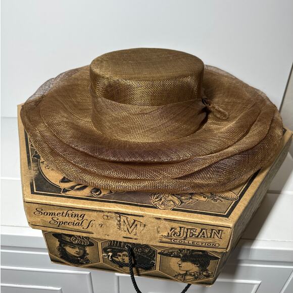 Wide Brim Dress Hat Bow Accent Derby Tea Party Church Mary Jean Collection NIB main image 11